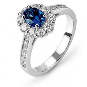 Bague saphir et diamants similaire
