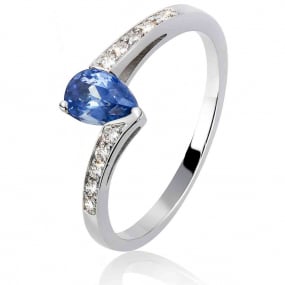 Bague saphir et diamants similaire
