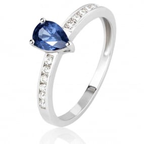 Bague saphir et diamants similaire