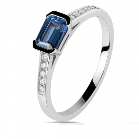 Bague saphir et diamants similaire