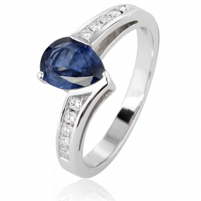 Bague saphir et diamants similaire