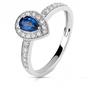 Bague saphir et diamants similaire
