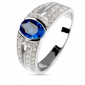 Bague saphir et diamants similaire