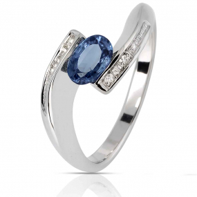 Bague saphir et diamants similaire