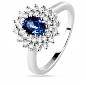 Bague saphir et diamants similaire