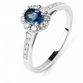 Bague saphir et diamants similaire