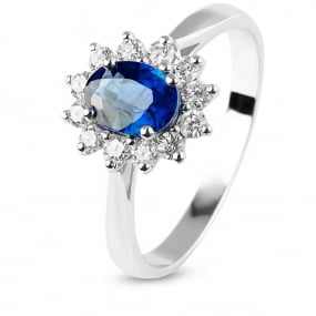 Bague saphir et diamants similaire