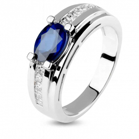Bague saphir et diamants similaire
