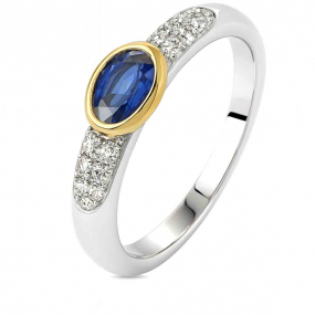 Bague saphir et diamants similaire