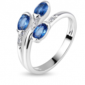 Bague saphir et diamants similaire