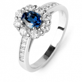 Bague saphir et diamants similaire