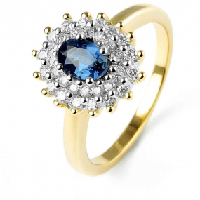 Bague saphir et diamants similaire
