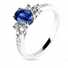 Bague saphir et diamants similaire