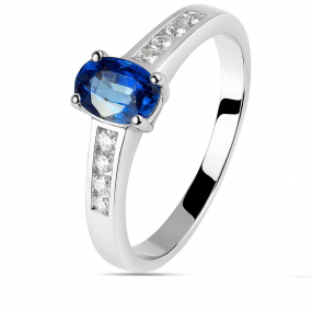 Bague saphir et diamants similaire