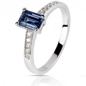 Bague saphir et diamants similaire
