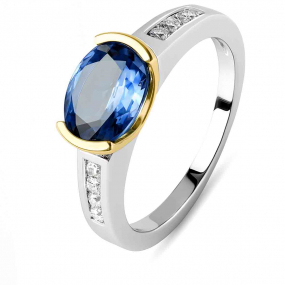 Bague saphir et diamants similaire