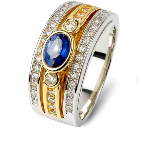 Bague saphir et diamants similaire