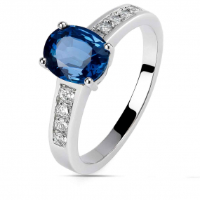 Bague saphir et diamants similaire
