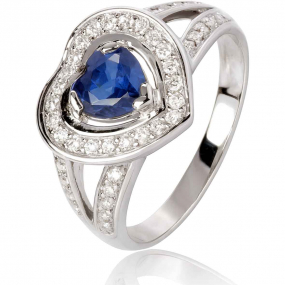 Bague saphir et diamants similaire