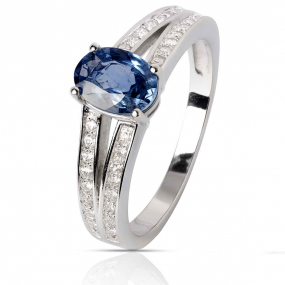 Bague saphir et diamants similaire