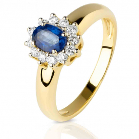 Bague saphir et diamants similaire