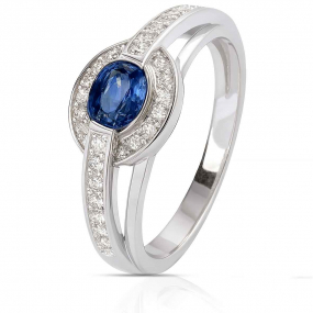 Bague saphir et diamants similaire