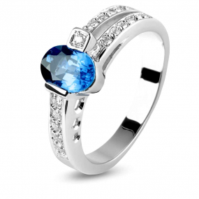 Bague saphir et diamants similaire