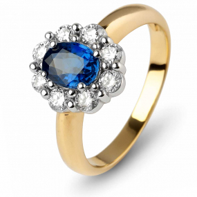 Bague saphir et diamants similaire