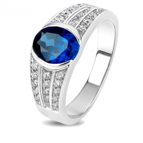Bague saphir et diamants similaire