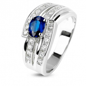 Bague saphir et diamants similaire