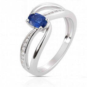 Bague saphir et diamants similaire