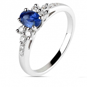Bague saphir et diamants similaire