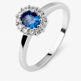 Bague saphir et diamants similaire