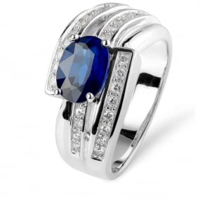 Bague saphir et diamants similaire