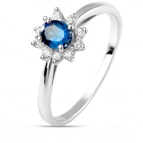 Bague saphir et diamants similaire