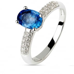 Bague saphir et diamants similaire