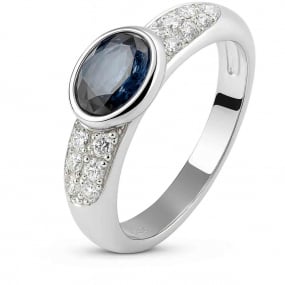 Bague Saphir et diamants similaire