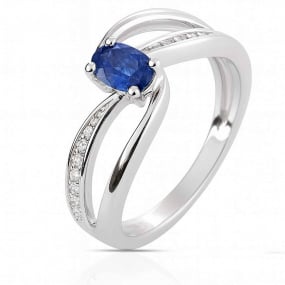 Bague saphir et diamants similaire