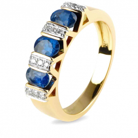 Bague saphir et diamants similaire