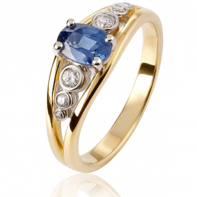 Bague saphir et diamants similaire