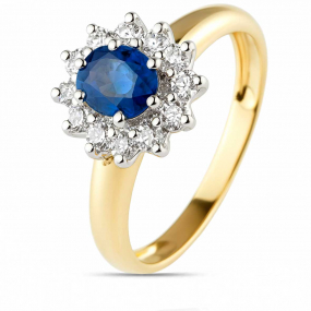 Bague saphir et diamants similaire