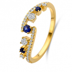 Bague Saphir et diamants en complment