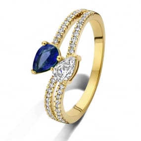 Bague Saphir et diamants