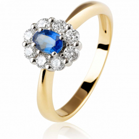 Bague saphir et diamants similaire