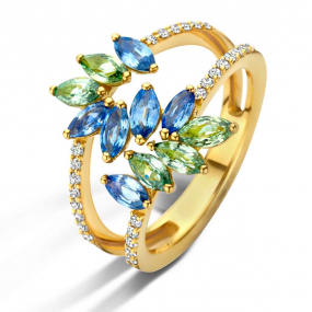 Bague Saphir et diamants en complment