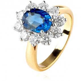 Bague saphir et diamants similaire
