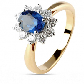 Bague saphir et diamants similaire