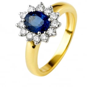 Bague saphir et diamants similaire