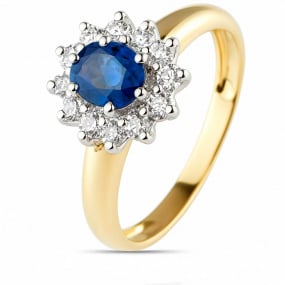 Bague saphir et diamants similaire