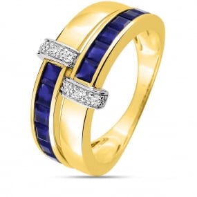 Bague Saphir et Diamants similaire
